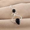 Black Onyx Gemstone 925 Sterling Silver Handcrafted Pendant 1.5" Gift For Wife PP-13-13