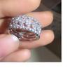 New Port Wind Lace Edge High Carbon Diamond Ring Female Platinum Plated Fashion Minority