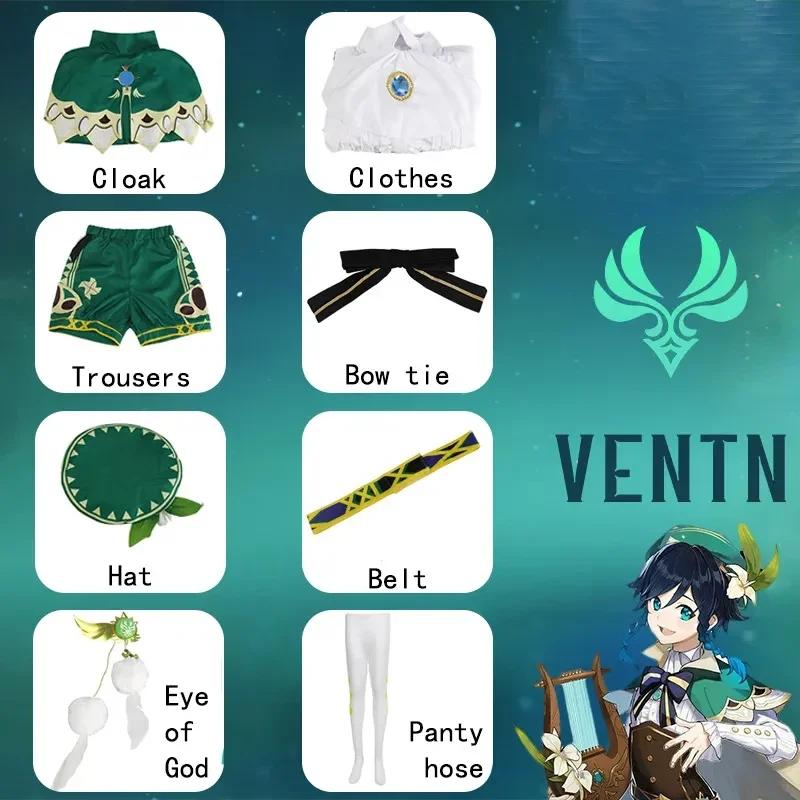 Venti Cosplay Genshin Impact Costume Cosplay Uniforme Parrucca Venti Stile Cinese Costumi di Halloween per Donne Gioco Wendi Ventoso