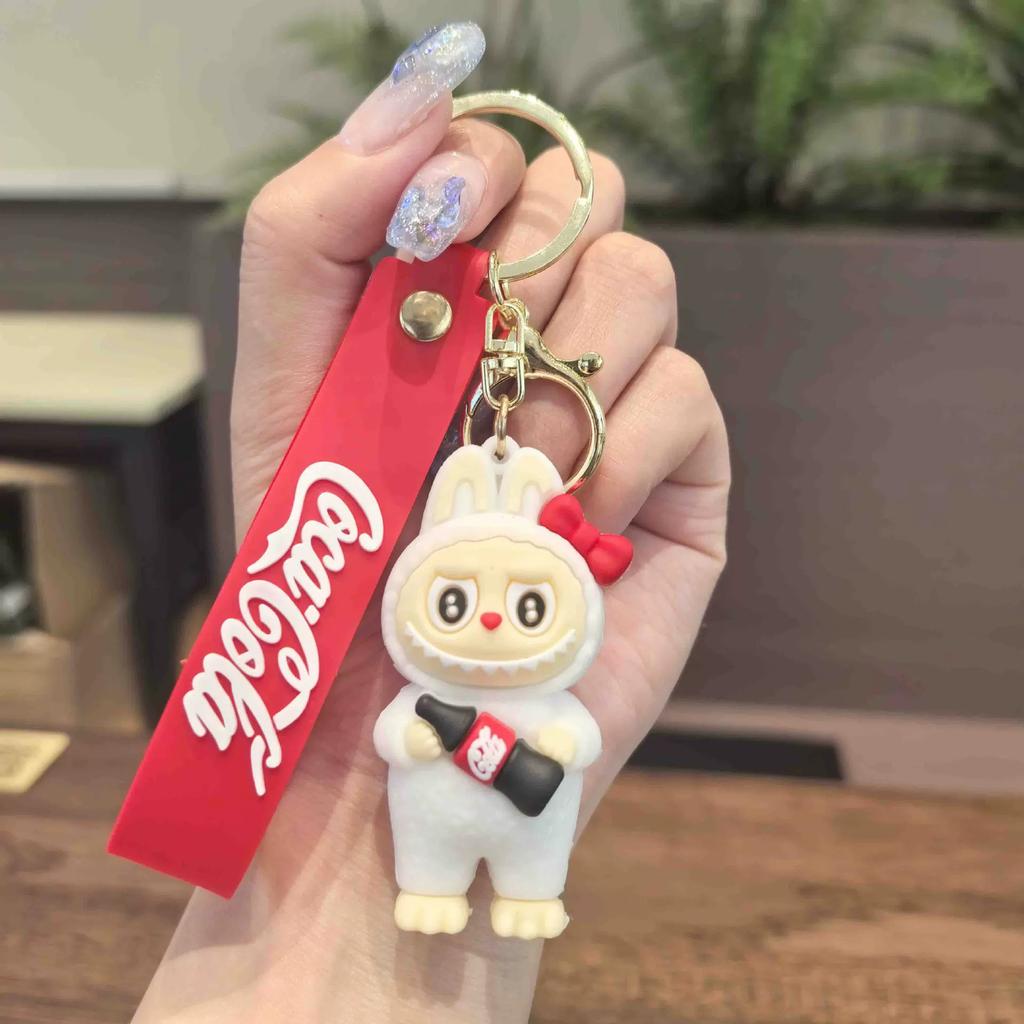 Cartoon Cute Coke Sheep Keychain Car Bag Rabub Doll Small Gift