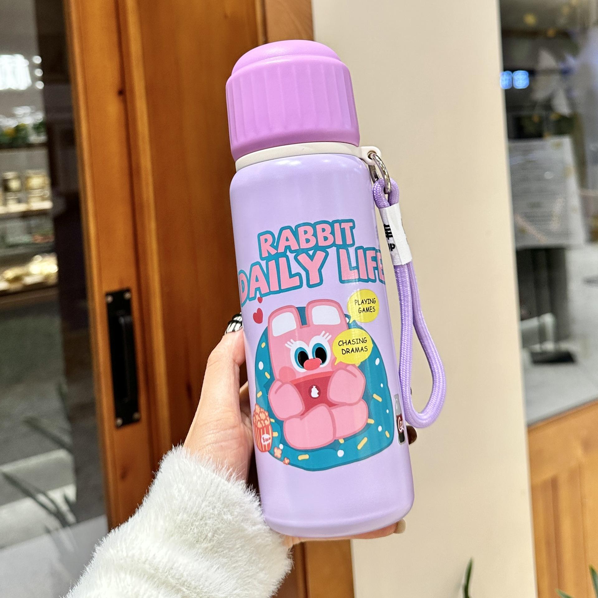 

New Thermos Mug Children Straw Stylish Fine Water Cup Student Steel Mug Portable School Lovely Special Durable Durable 500ml