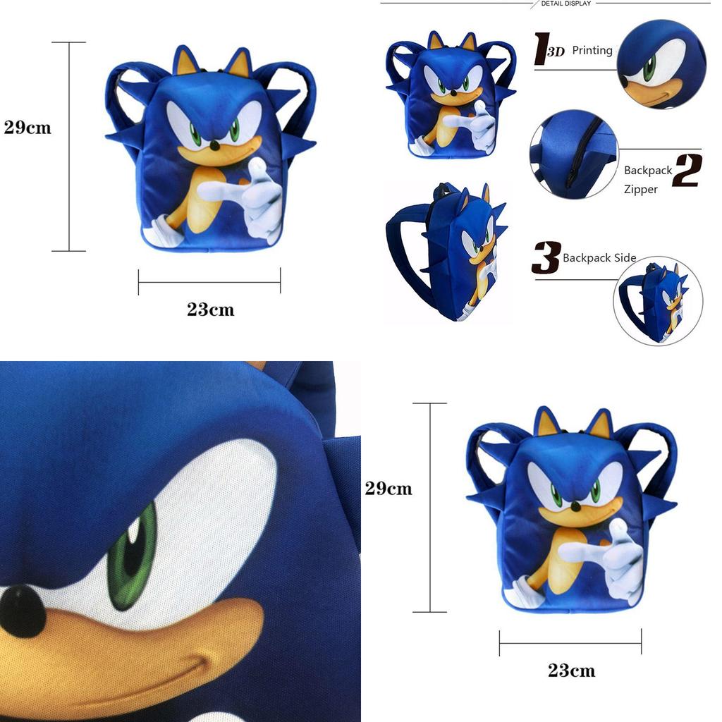 Szkolny plecak 3D Sonic The Hedgehog dla dzieci Kolorowy wzór Idealny dla fanów gier wideo!