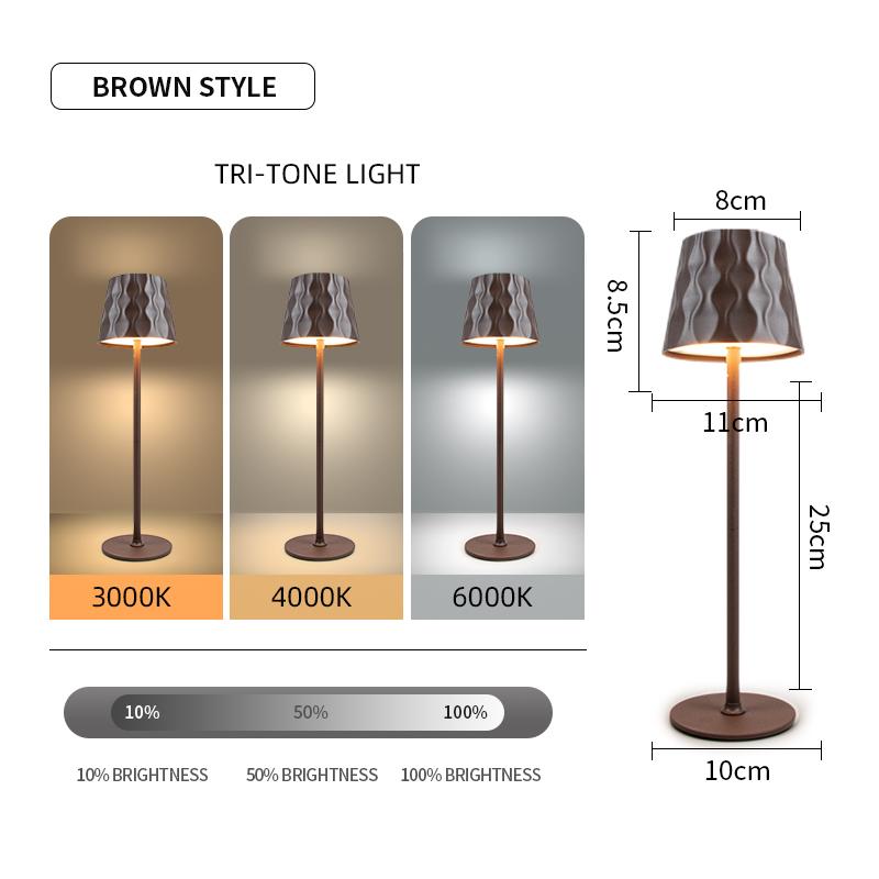 3 Colors Desk Lamp Rechargeable Desktop Night Light Touch Dimming Bedside Lamps Dining Table Light For Hotel Bar Cafe Mood Light