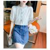 Summer New Women's Fashionable Age-reducing Embroidered Cotton Shirt Women's Fashionable Cotton Puff Sleeve Loose Top