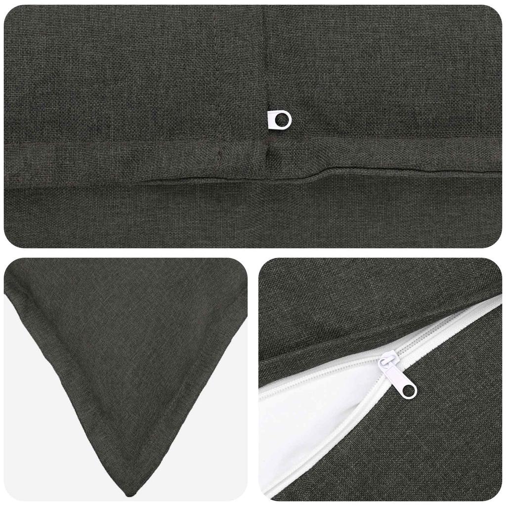 Cushion Cover 6 pcs HOUTEN Dark Grey 50 x 70 cm Faux Linen