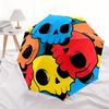 1pc Skull Print Automatic Open, Sturdy Iron Frame, Compact Folding Design, All-Season Portable Umbrella for Women & Men, Outdoor Umbrella Yy