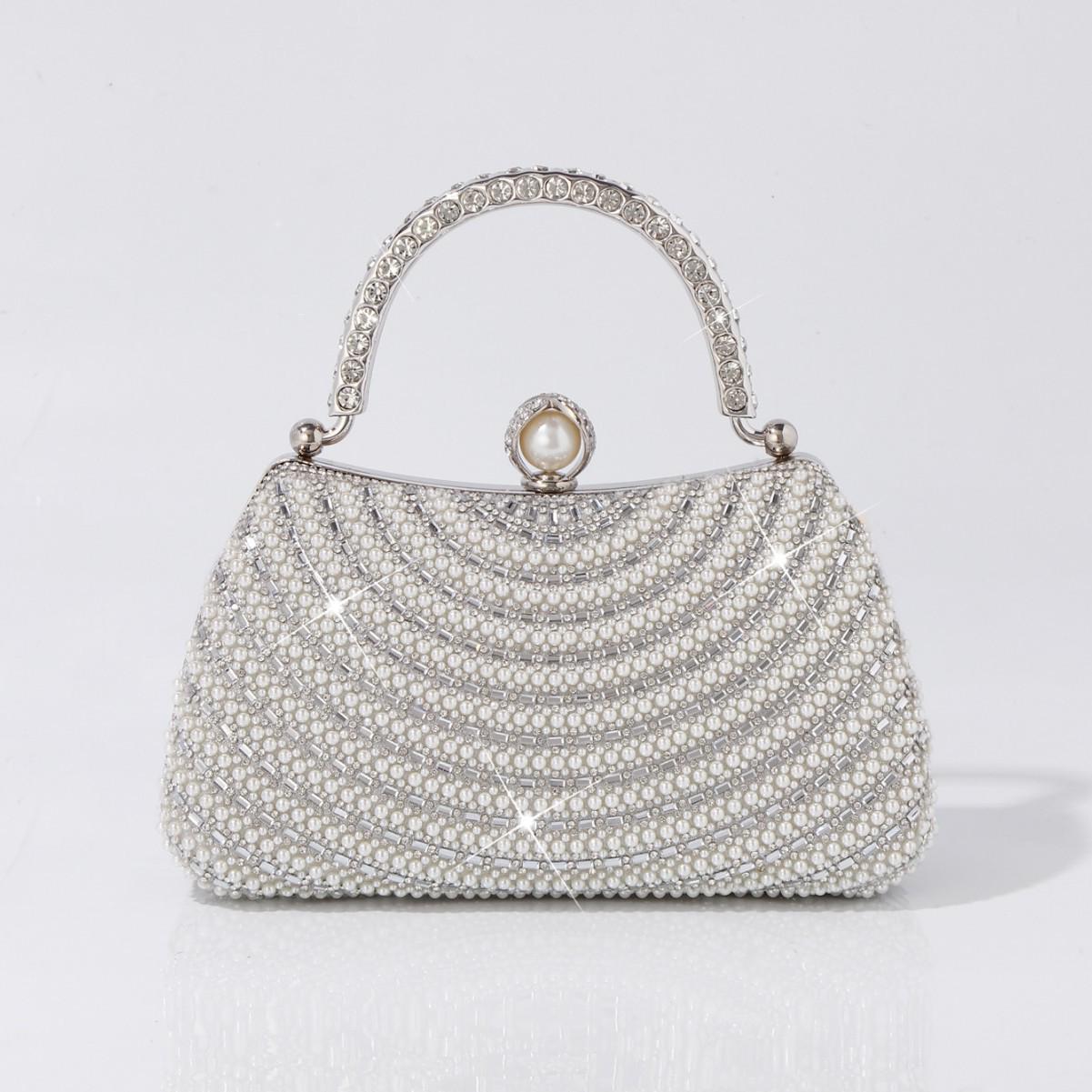 

Элегантная вечерняя сумка-кроссбоди с жемчугом и стразами для женщин