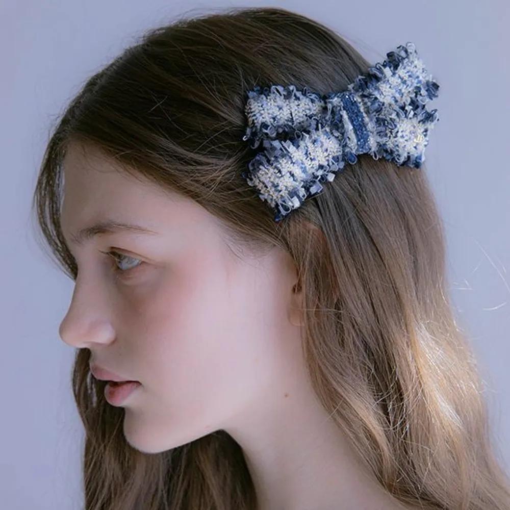 Austrian Crystal Ribbon Tweed Hairpin JP-22-160AB brown