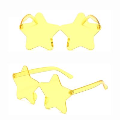 20pcs Transparents Candy Color Stars Sunglasses Frameless Stars Sunglasses for Festivals Event