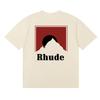 Rhude Style Marlboro Sunset Print Cotton Tee Unisex Loose Fit Casual Short Sleeve T-Shirt