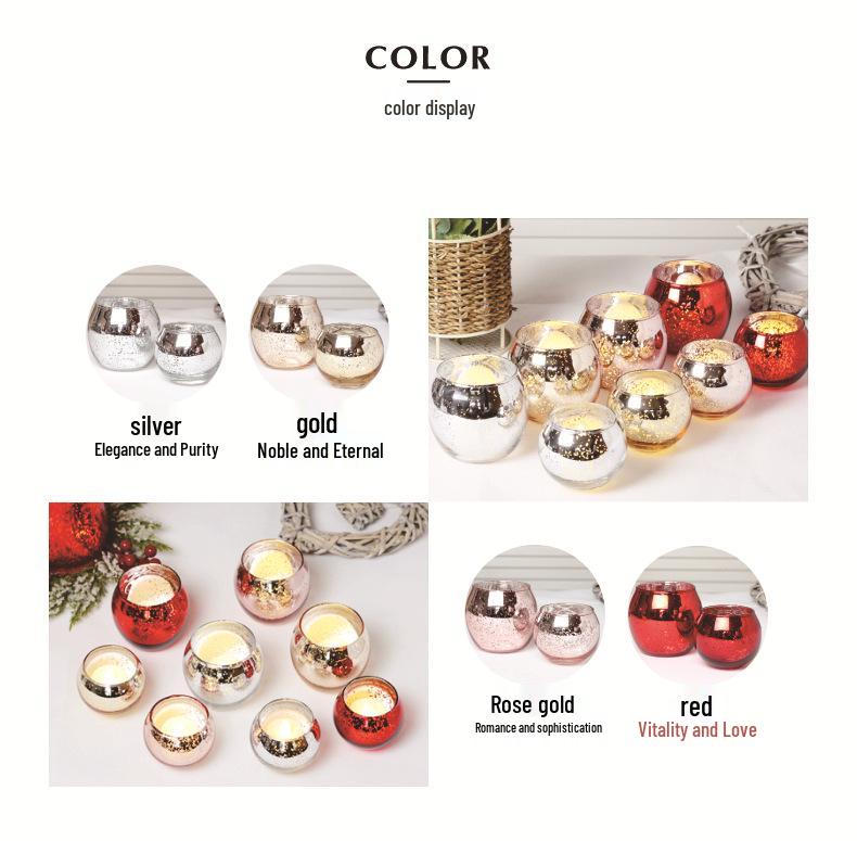 Electroplated Glass Scented Candle Holder - European & American Holiday Design