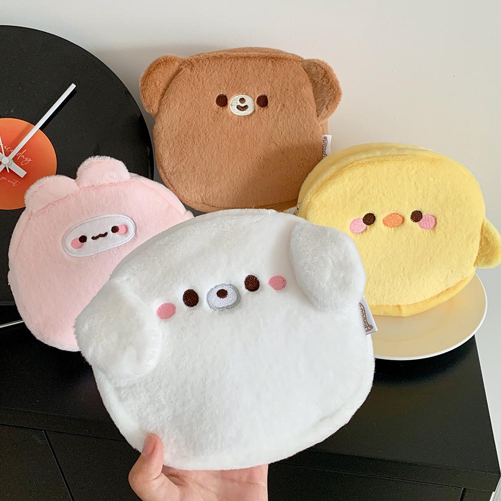 Adorable Fluffy Chicken Plush Makeup & Travel Bag - Spacious Student Toiletry Organizer
