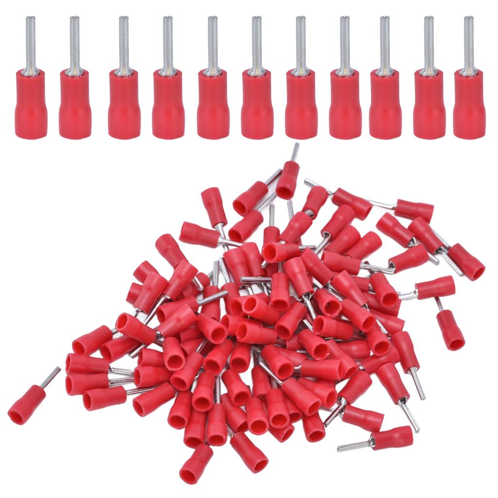 100PCS Insulated Ferrules Terminal Round Tube Pin End Crimp Connector for AWG 22‑16 Wires