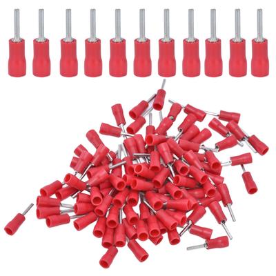 100 PIÈCES Embouts Isolés Terminal Tube Rond Extrémité Broche Connecteur à Sertir pour AWG 22 ?16 Fils