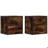 VidaXL Tables de chevet murales 2 pcs Chêne fumé 40x31x39,5 cm, armoire, table d'appoint, armoire de lit, armoire de chevet, 848729