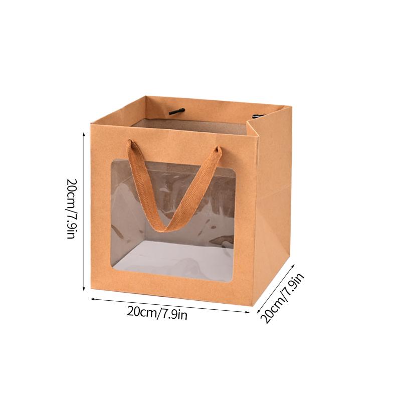 Portable Gift Bag Cookie Box with Window Shopping Bag Scarf Gift Box Birthday Gift Bags Packaging Bag Cake Boxes Wedding Decor