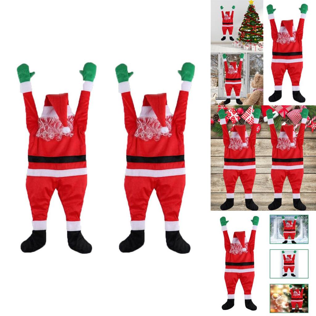 42" Climbing Christmas Hanging Santa Claus Outdoor Window Party Xmas Props Decor