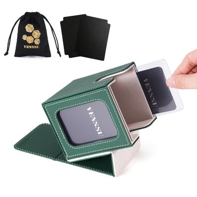 Kartenspiel-Display für 100 Karten, kompatibel mit doppelten und dreifachen vertikalen Würfeln. Inklusive 2 Trennwänden und 1 Lederetui.