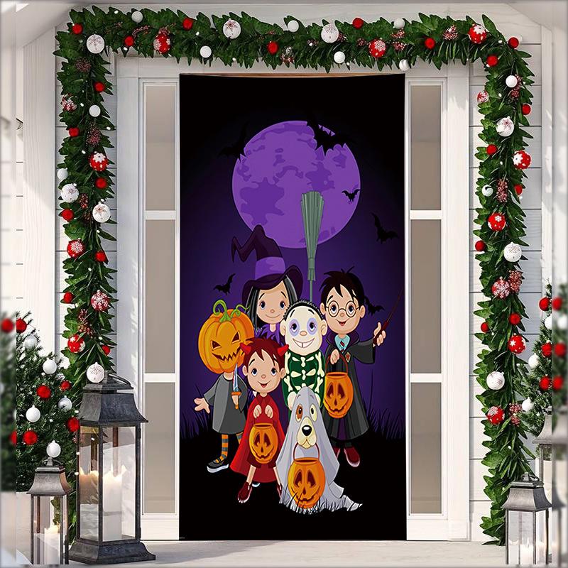 Stretch Fabric Christmas Door Tapestry - Santa Claus Gift Background for Holiday Parties