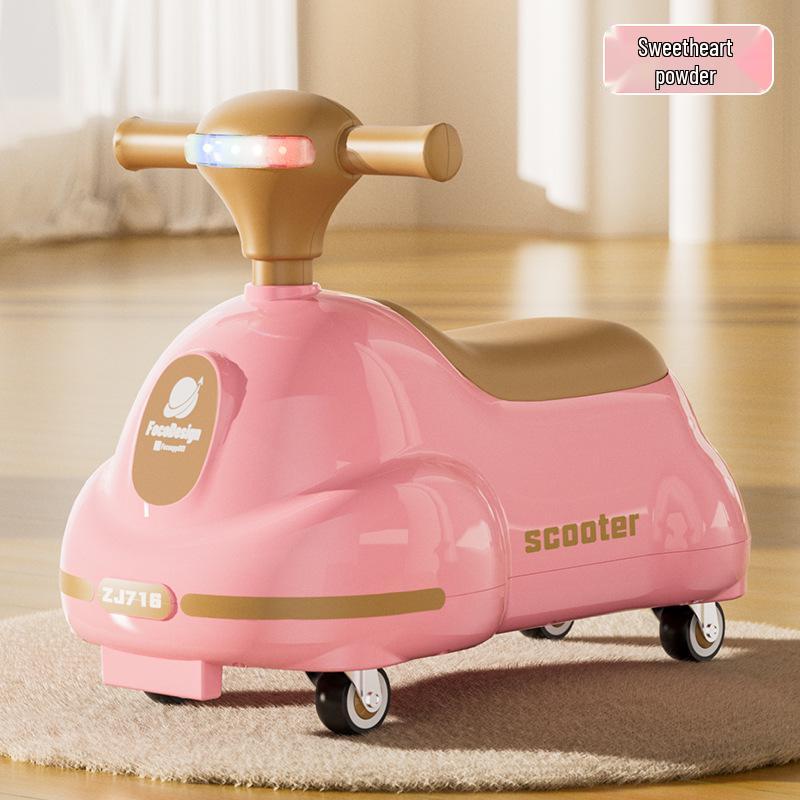 

Toddler Wiggle Car: Four-Wheel, Anti-Tip, Music & Lights, for Ages 1-3.