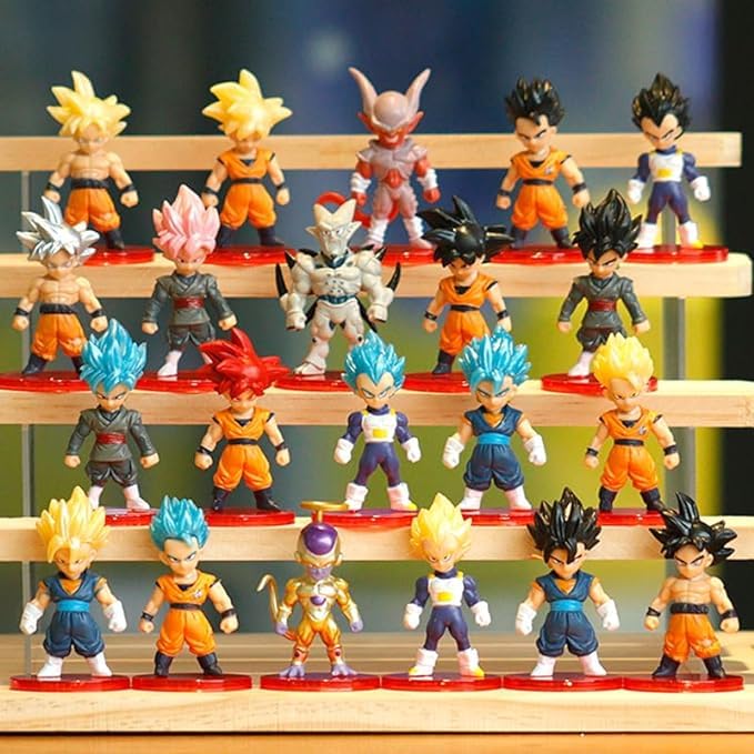 Set of 21 Dragon Ball featuring Son and approximately 7cm perfect for collectors or desk decorations Figures, Goku, Vegeta, Frieza, more, tall, (A)