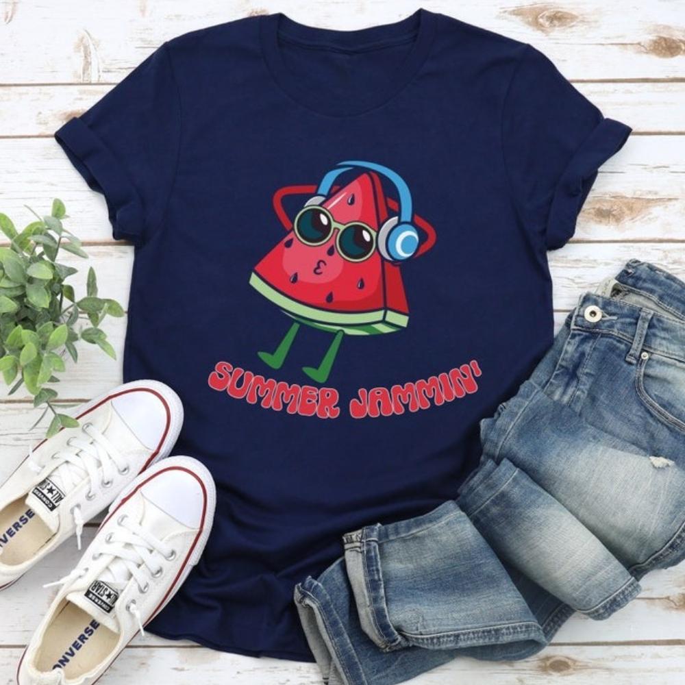 Summer Watermelon T Shirt Woman Village Garden Style Fashion Casual Cotton Graphic T Shirts Streetwear Aesthetic Tops Tee