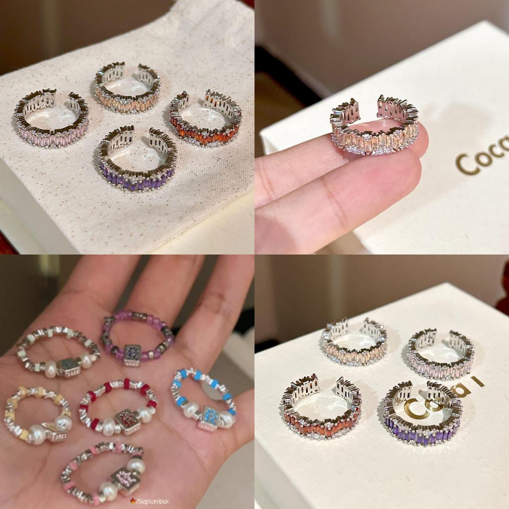 Unique S925 Silver Ring Featuring Geometric Design And Vibrant Colored Stones For Women