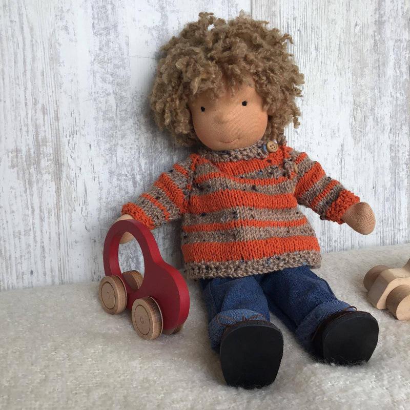 Waldorf Handmade Finished Doll Boy with Clothes Cute Mini Knitted Sweater Children's Toy Gift