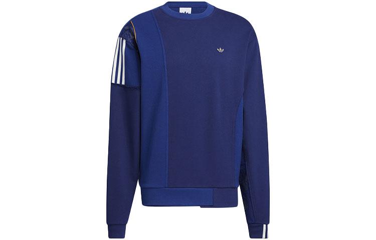 Adidas Originals Sweatshirts Unisex Blue Crew Neck Moderate Regular HH9964 XXS