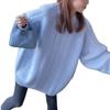 Blue milk huhu twist soft waxy lazy wind sweater women's autumn and winter new wear loose medium and long knitted sweater