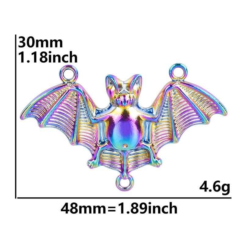 5X Rainbow Viking Animal Crow Raven Head Birds Skull Pendant Charms for Unisex Handmade Craft Necklace Jewelry