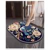 Traditional Chinese Style Elegant Bathroom Floor Mat Absorbent Diatomite Durable Stain Resistant Non Slip Entrance Mat For Bathroom