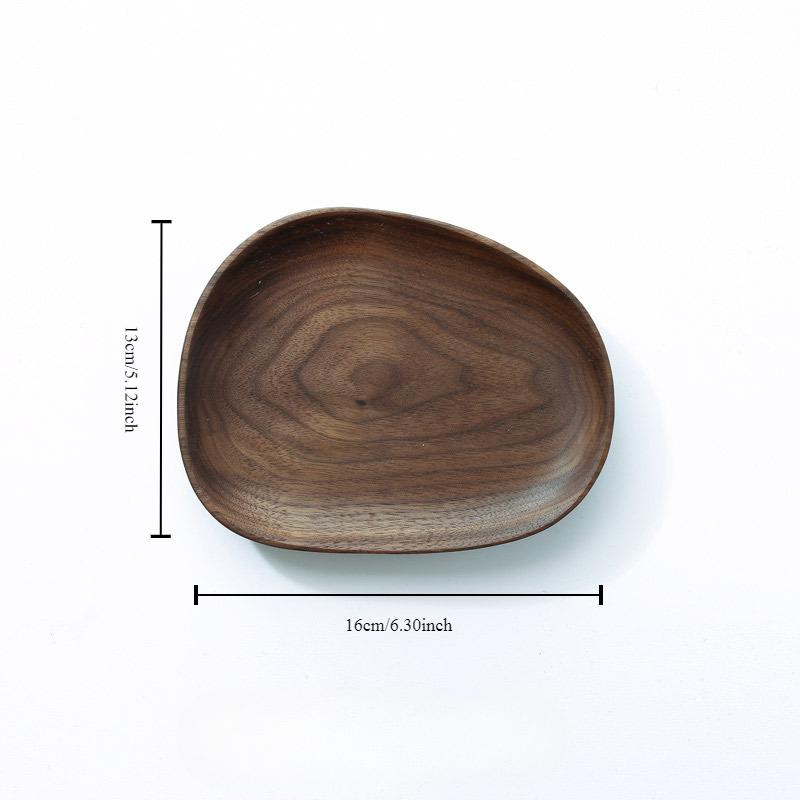 Natural Wooden Irregular Plates Black Walnut Wood Tray Cake Snack Plate Dessert Serving Tray Dishes Wood Utensils Tableware Gifts