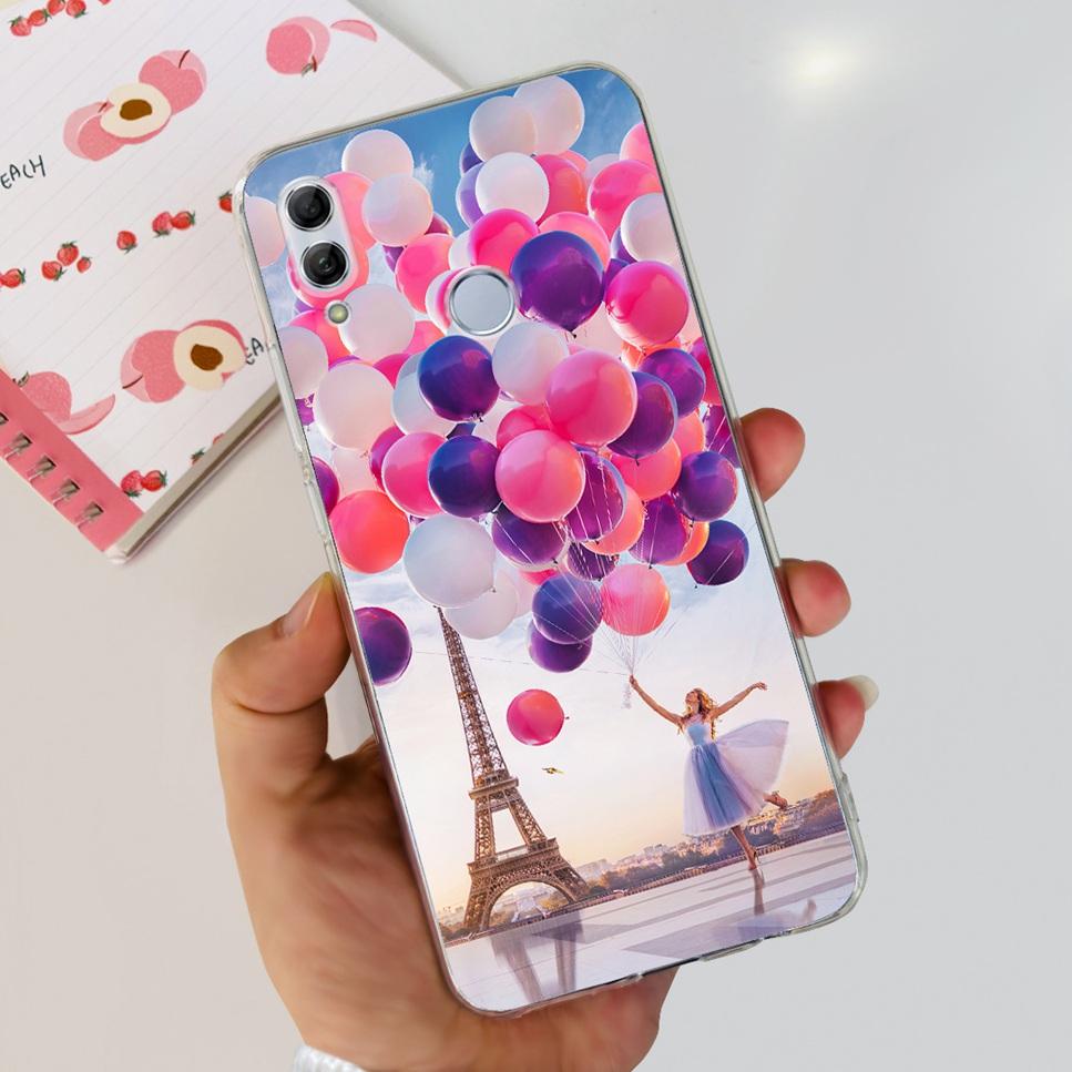 For Honor 10 Lite HRY-LX1 Case Luxury Flower Love Soft TPU Silicone Clear Cover For Huawei Honor 10Lite 6.21" Phone Case Fundas
