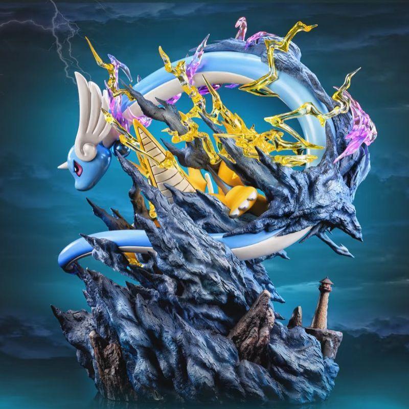Pokmon Fantasy House Dragonite Evolution Group anime Family ode Table setup Favorite 11.81Inch/30cm Can be move PVC toys Gifts