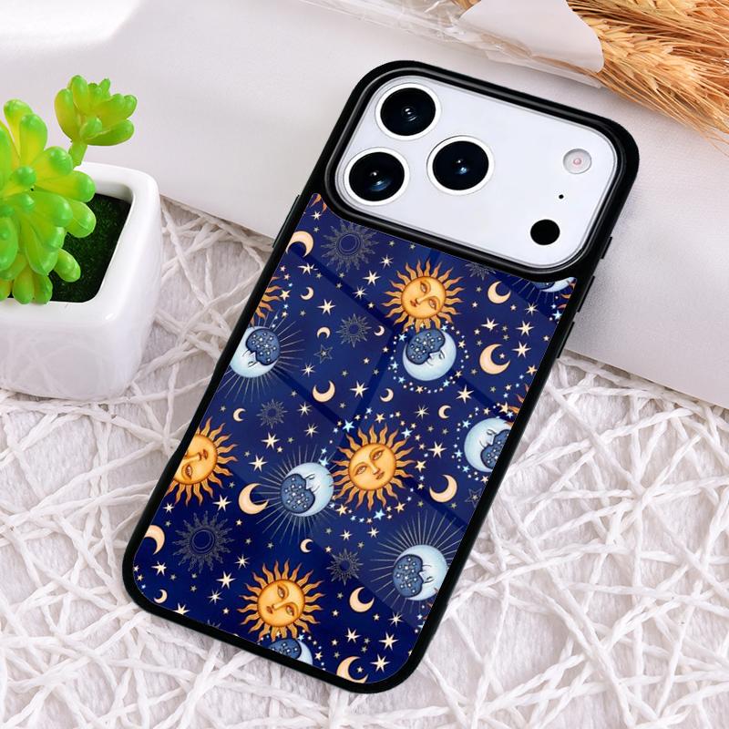 Sun and Moon Face Shockproof Phone Case for iPhone 17 Air 16e 15 11 12 14 13 Pro Max Cover Coque