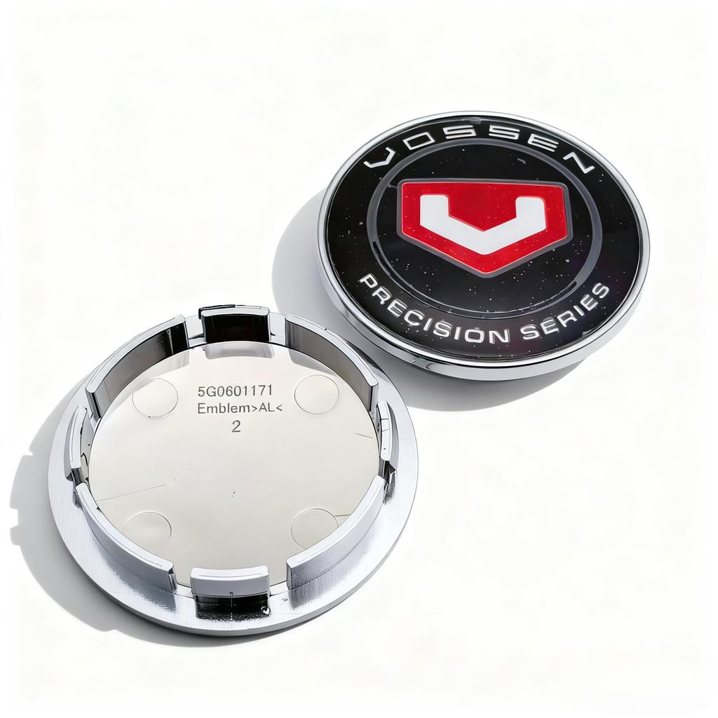 4 Stück VOSSEN Logo Emblem Auto Radnabendeckel 65MM Clips 56MM Räder Nabenkappe Vossen Abzeichen Felgennabendeckel Abdeckung Auto Zubehör