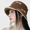 Internet celebrity bow straw hat women summer seaside vacation sunshade sunscreen big eaves sun hat foldable bucket hat
