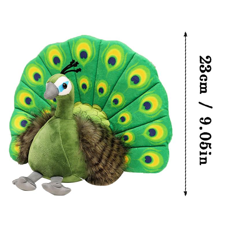 

Beautiful Simulation Peacock Plush Toys Green Blue Peacock Spread Tail Soft Stuffed Animals Pillow Kids Birthday Christmas Gifts 23cm