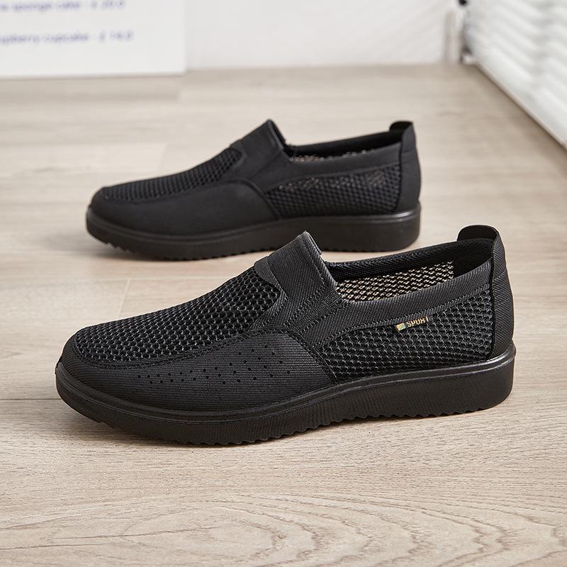 Men's Breathable Mesh Slip-On Shoes, Spring-Summer, Casual Plus Size