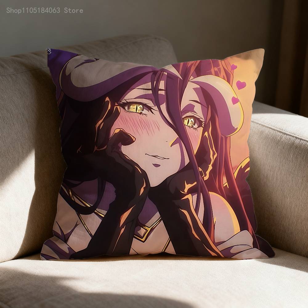 O-Overlord Albedo Throw Pillow Case For 55x55cm 30x30cm 50x50cm 45x45cm 40x40cm Square Chair Pillowcase Case