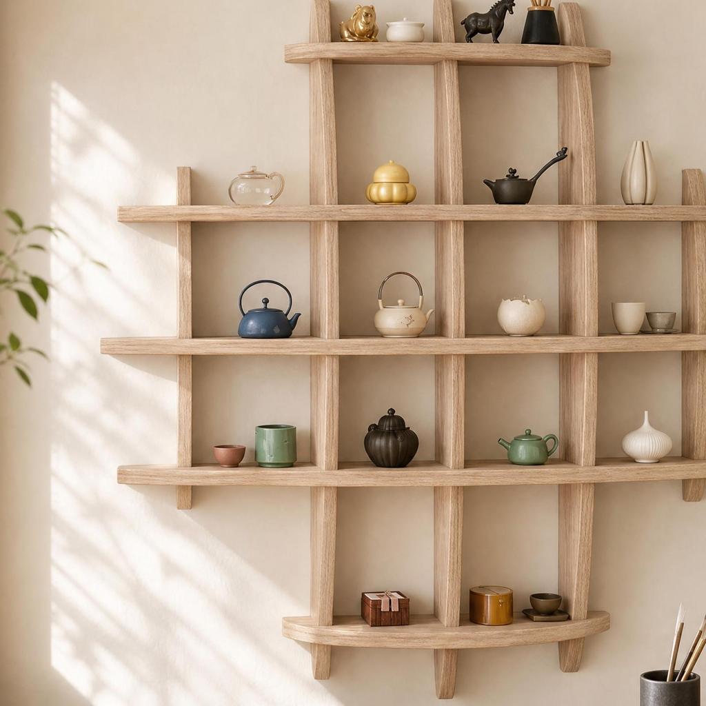 Wooden Wall Display Shelf Versatile for Reading Area, Entryway