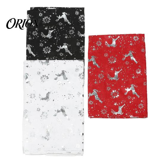 Cozy Holiday Gift for Women Christmas Theme Scarf Women, Glitter Sparkly Foil Reindeer Elegant Hot Stamping Print Scarves, Lightweight Soft Shawl Wrap