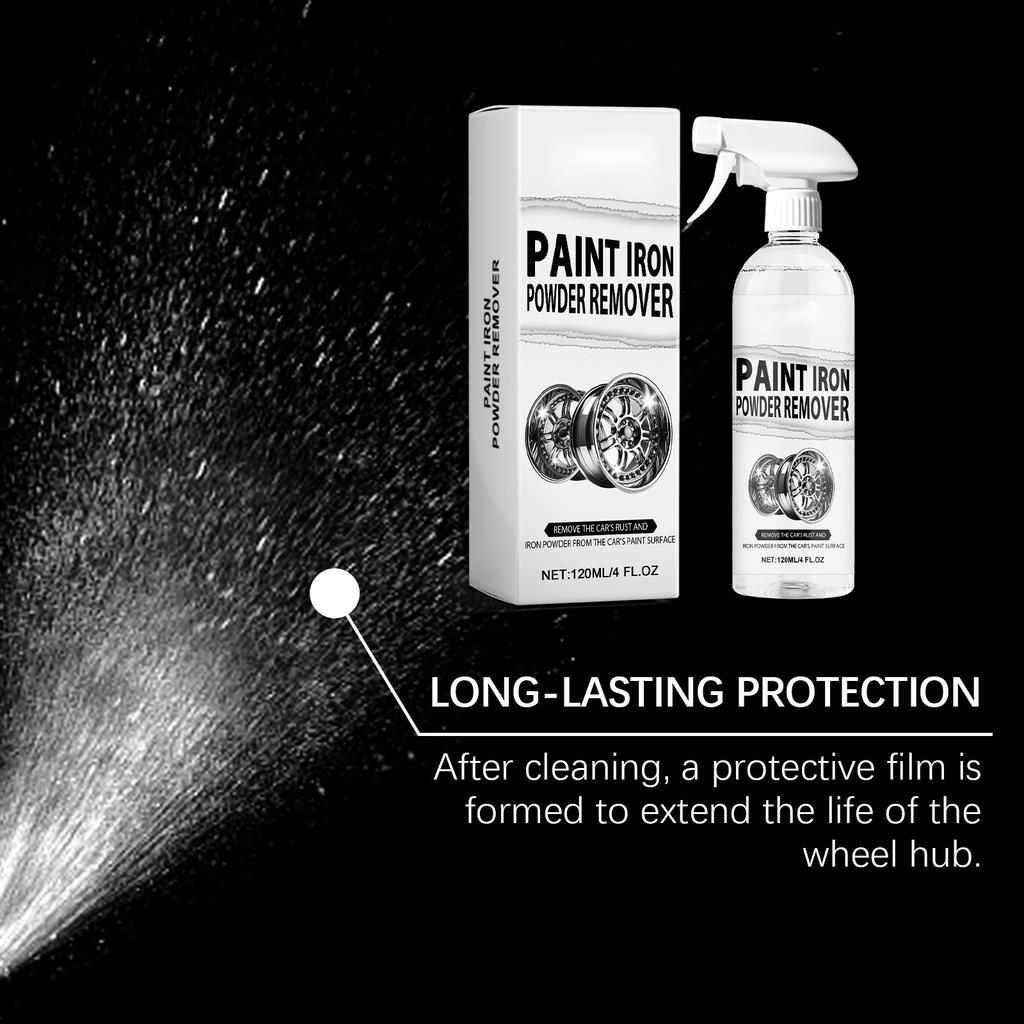 120ML Wheel Cleaner, Iron Removal Spray For Car Detailing, Cleans Iron Particles From Car Paint, Wheels, Motorcycles, RVs And Boats