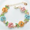 Lady Rose Flower Bracelet - Exaggerated Floral Pendant - Retro Ethnic Style Jewelry