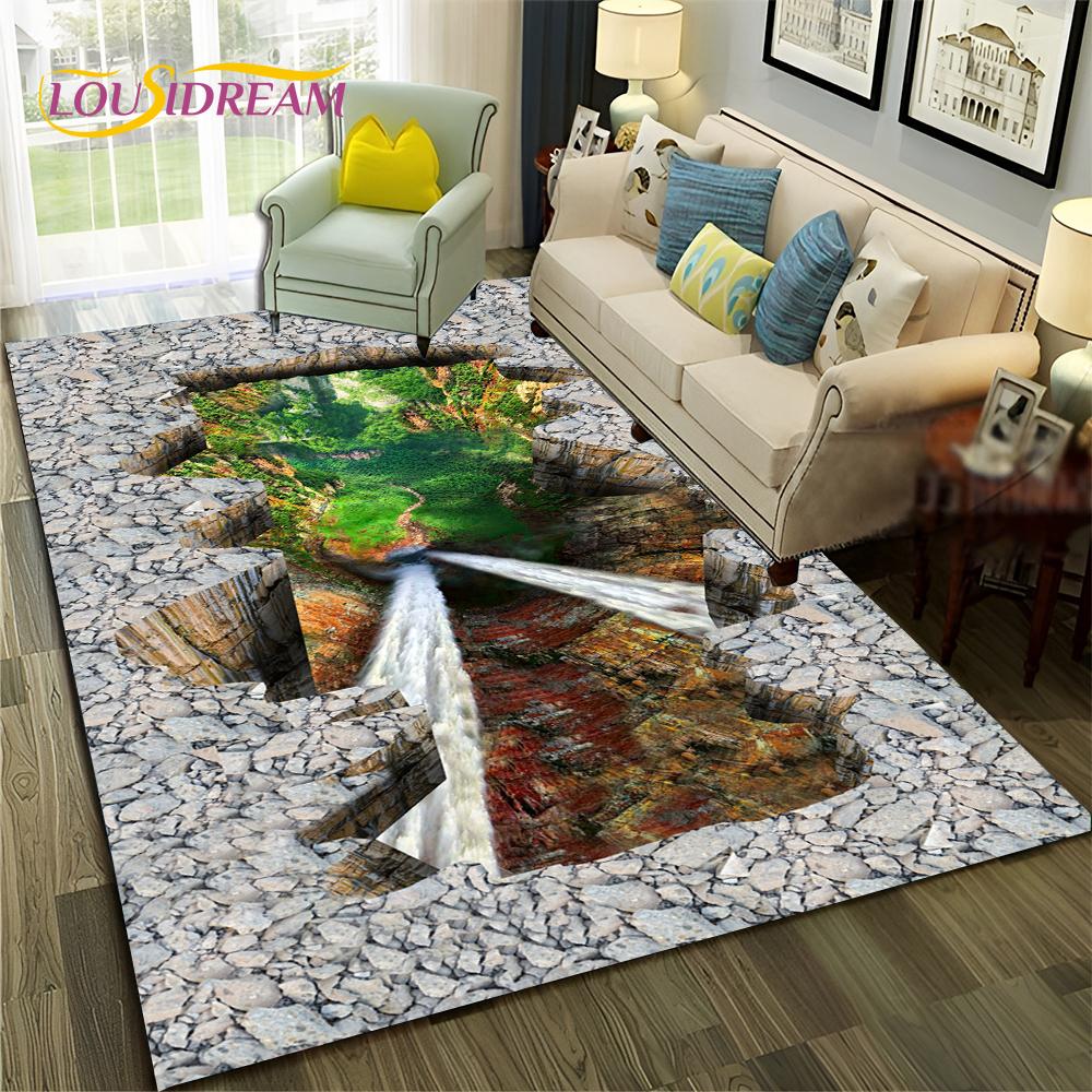 HD Hallucination Vision 3D Illusion Carpet Rug for Home Living Room Bedroom Sofa Doormat Decor,Child Area Rug Non-slip Floor Mat