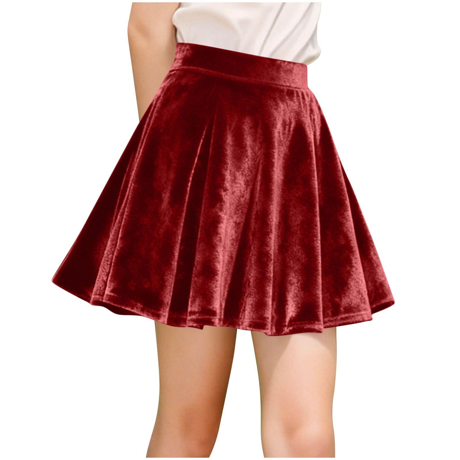

Women s Fashion ,Color Velvet Skirt L червоний