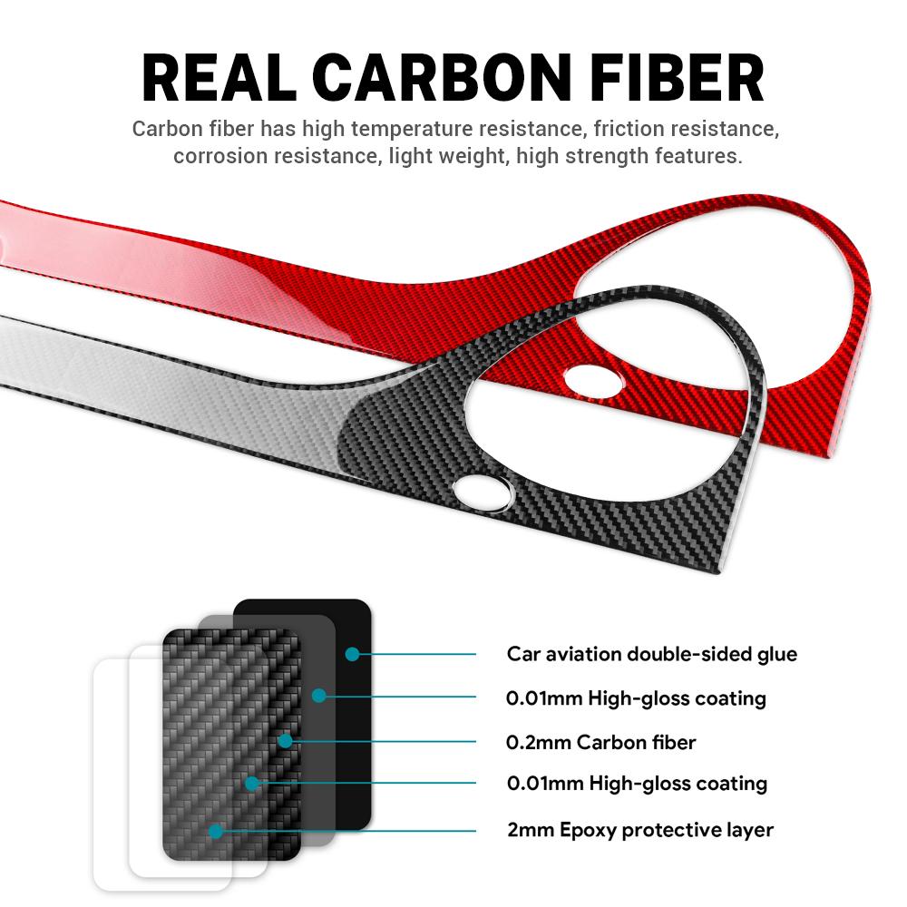 Real Soft Carbon Fiber Sticker For Renault Clio 3 2006 2007 2008 2009 2010 2011 2012 Car Central Console AC Trim Accessories