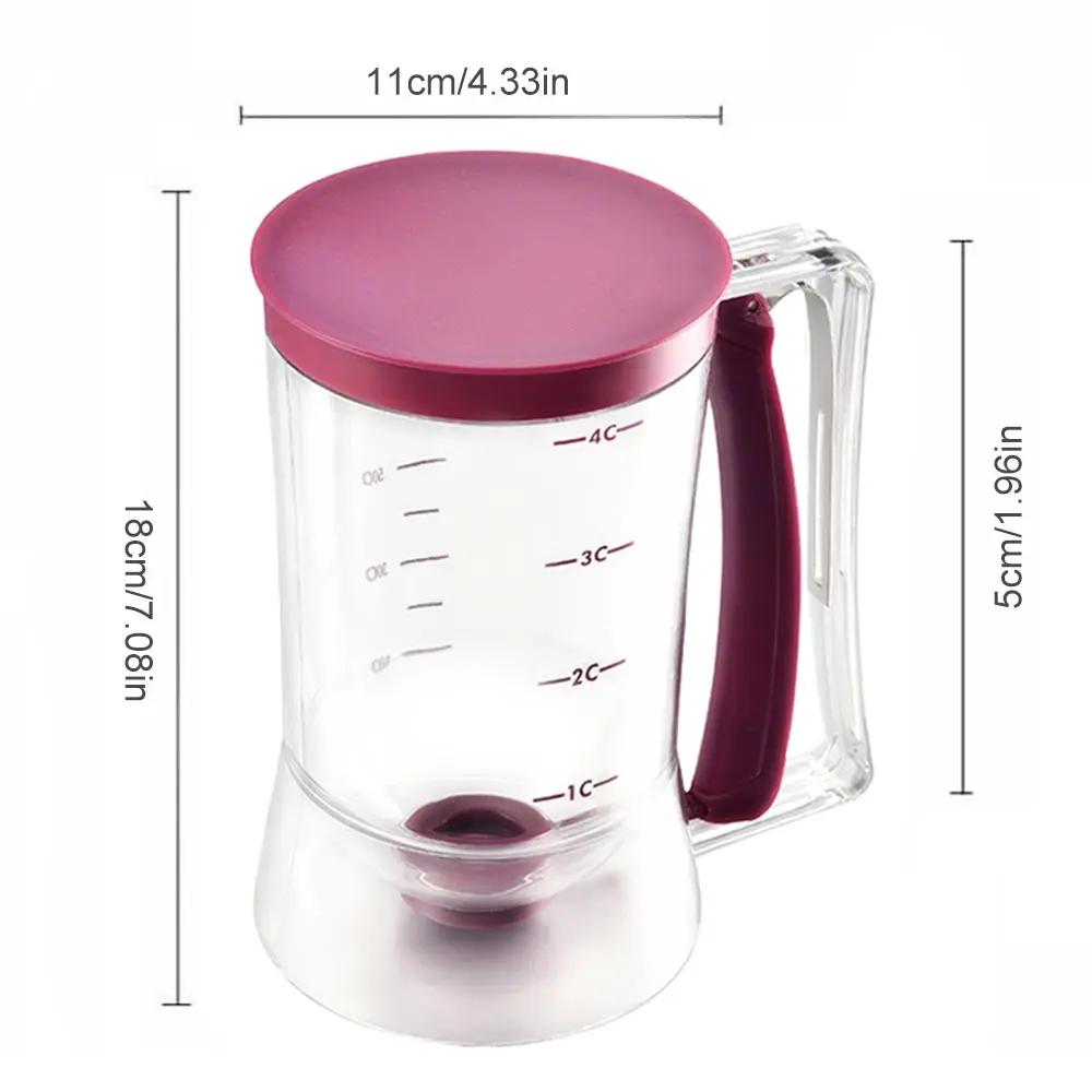 

900ml Batter Flour Paste Dispenser For Cupcakes Cookie Cake Muffins Measuring Cup Cream Speratator Pancake Batter Dispensers фіолетовий