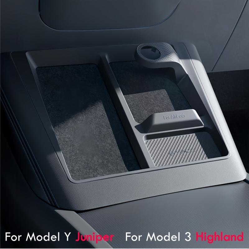 ABS Wireless Charging Hub Mount For Tesla Model Y Juniper & Model 3 Highland 2025 2026 Center Console Organizer Holder